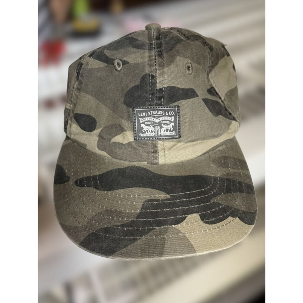 Levi's Army Green & Black Camo Designed Baseball Cap with Logo Adjustable Casual
